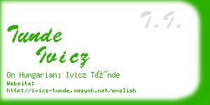 tunde ivicz business card